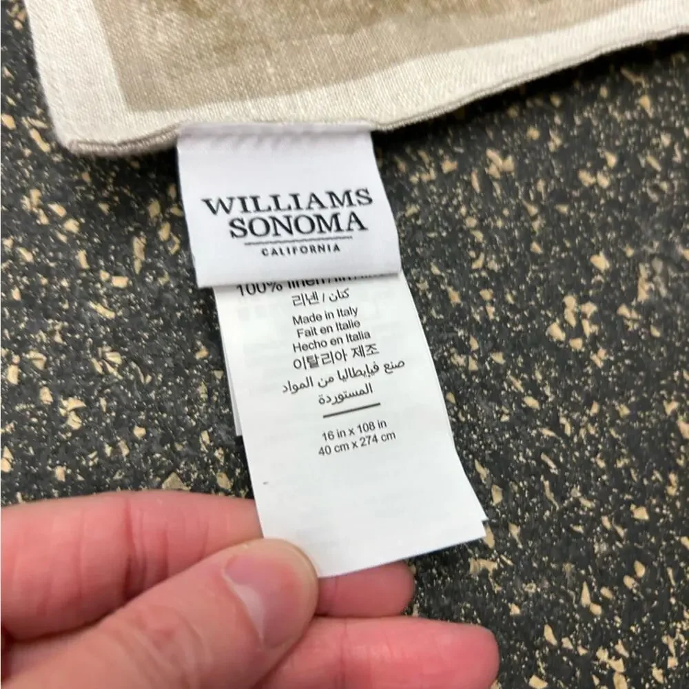 Williams Sonoma Volaille Table Runner 16 x 108 + 4 Napkins 100% Linen Ducks NWT